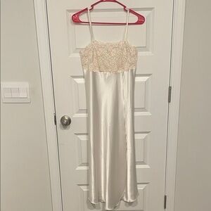 Elegant Cream Satin Slip Dress
